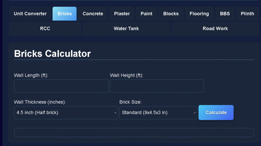 BuildSketch.com- Bricks Calculator